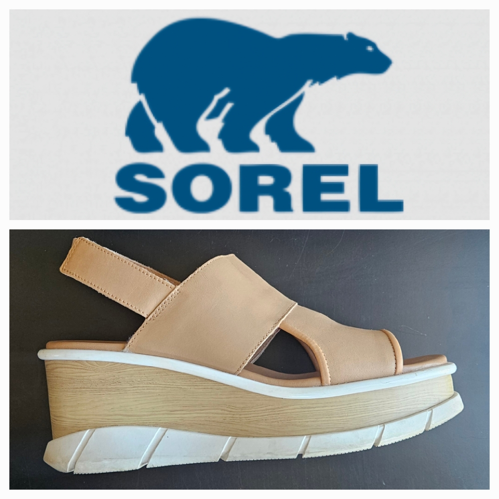 Sorel Women's Tan Platform Sandals - Joanie $9.99 discounted shipping